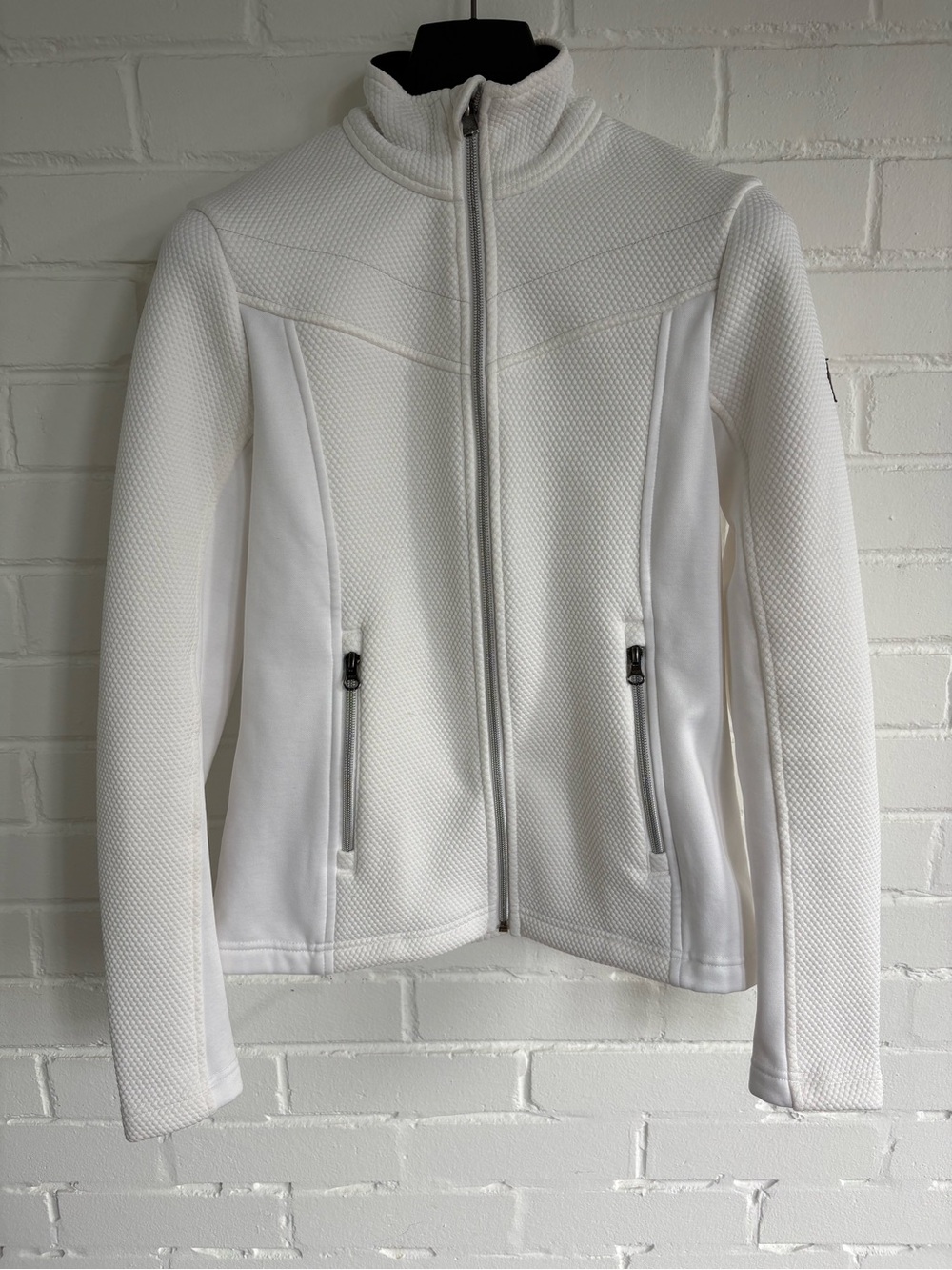 Spyder Women’s White Textured Full Zip Ski Jacket Small